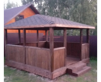 Беседка для дачи "Бригада" в городской округ Серебряные Пруды с четырехскатной крышей